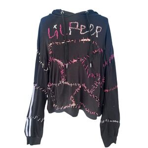 Orange Kiss Lil‎ Peep DIY Custom Hand Stitched Pullover Jacket 1X Y2K Emo Rap